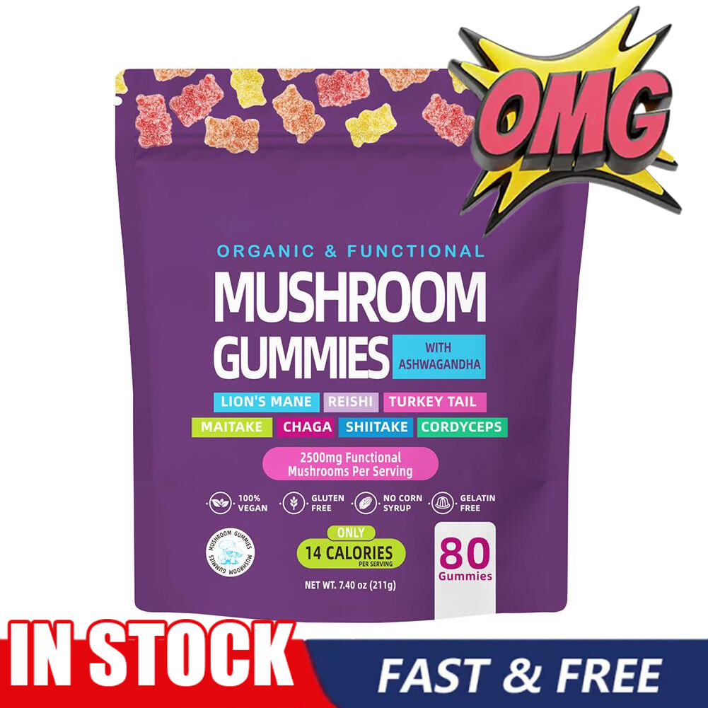 Mushroom Gummies-Supplement with Ashwagandha Functional MushroomGummies]