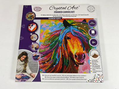 Crystal Art - Rainbow Horse, framed canvas kit   Neuware