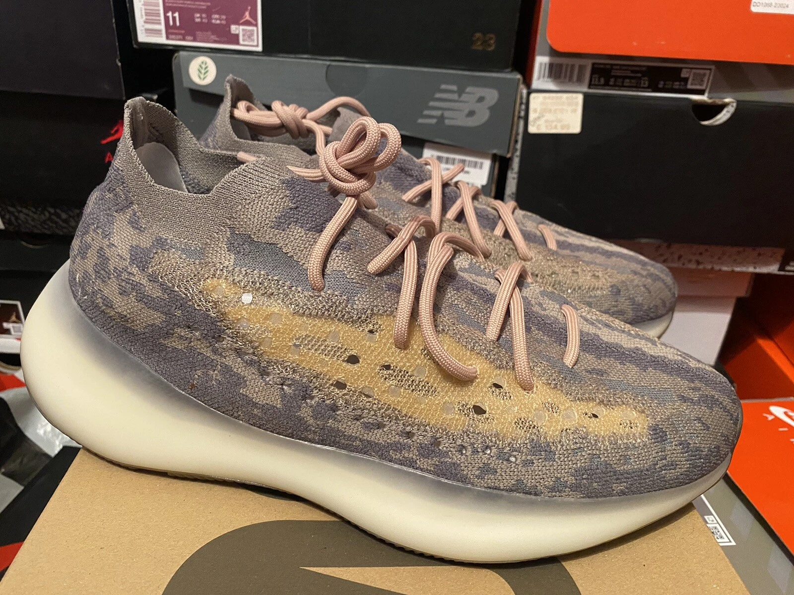 Taglia UK 10 5 Adidas Yeezy Boost 380 nebbia non riflettente