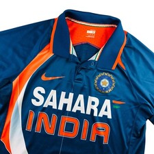 Sahara India Men  s Nike S/S Cricket Jersey T-Shirt Blue   Medium