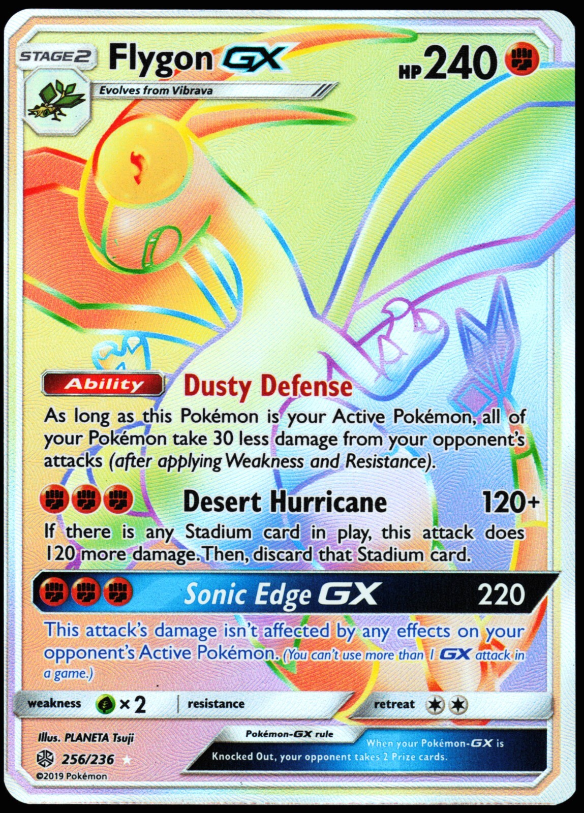 Flygon GX Rainbow Secret Rare 256/236 Pokemon Cosmic Eclipse NM eBay