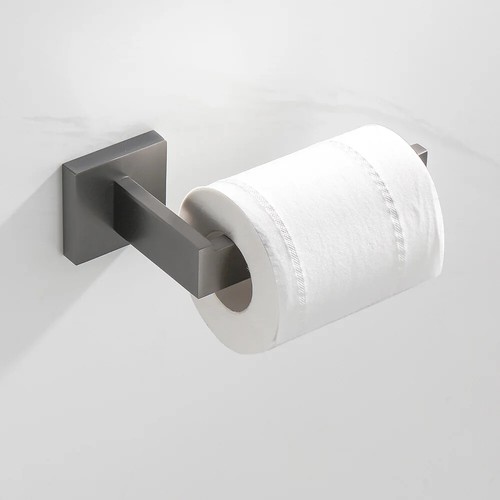 Brushed Grey Bathroom Accessorie Stainless Steel Metal Towel Rack Paper Holder - Picture 5 of 46
