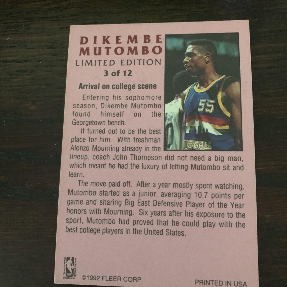 Dikembe Mutombo limited edition 3 Of 12
