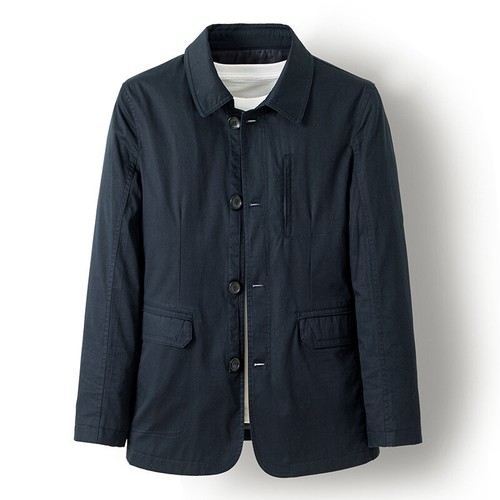Chaqueta de trabajo informal de negocios para hombre solapa de algodón abrigos de un solo pecho primavera otoño - Imagen 3 de 15