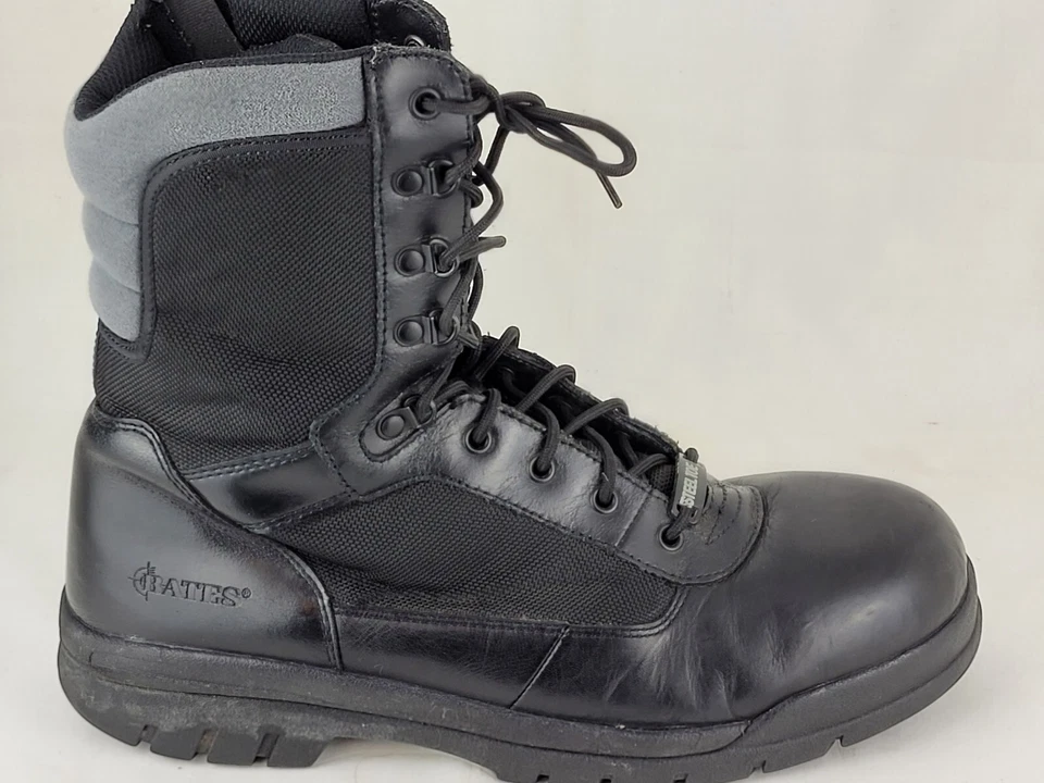 Мужские тактические черные военные ботинки Bates со стальным носком на боковой молнии Thinsulate размер 12 - Изображение 2 из 4