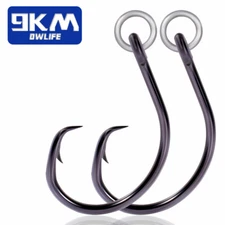 25~100Pcs Circle Hooks with Ring Saltwater Catfish Hooks for Live or Chunk Baits