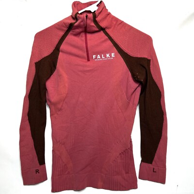 Falke Ergonomic 1/4 Zip Long Sleeve  Sport Shirt Womens Size S Pink Activewear
