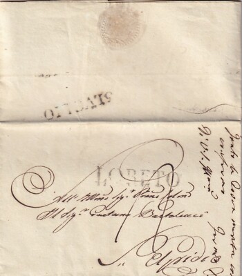 8671-PONTIFICAL STATE, PREF., FROM LORETO TO SANT' ELPIDIO, TO GAETANO BARTOLUCCI, 1834