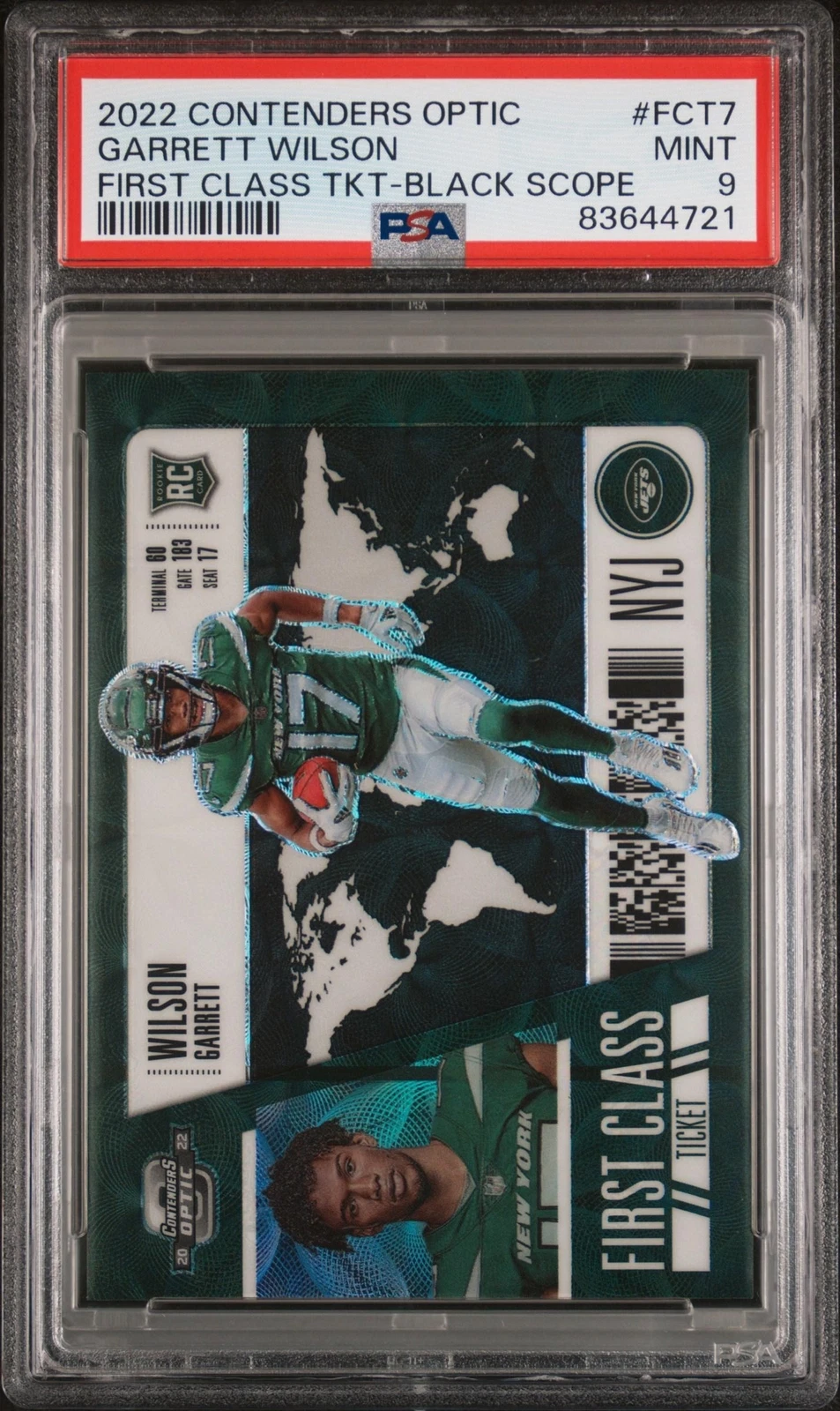 Garrett Wilson Panini Contenders Optic First Class Ticket #FCT7 Black Scope