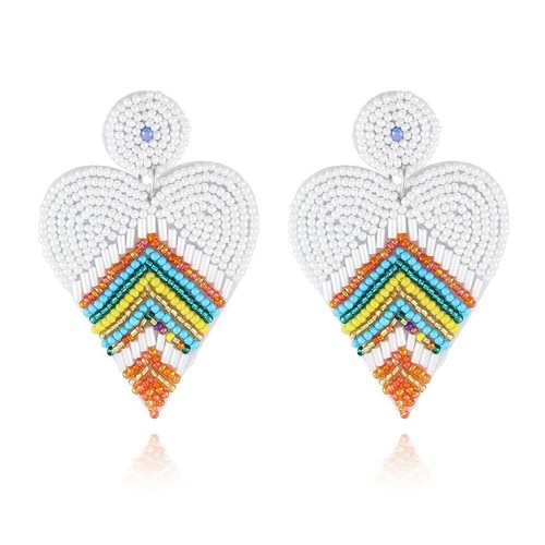 Orecchini perle boho serie primavera lunghi perline goccia pendenti fatti a mano 2914 - Foto 5 di 23