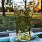 Federal Glass Patrician Spoke Amber Flat Tumbler 14oz Depression Glass Vintage