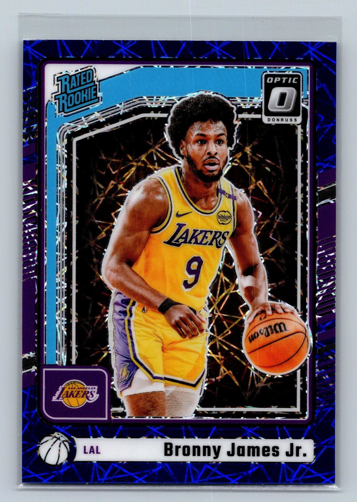 2024-25 Donruss Optic #282 Bronny James Jr. Blue Velocity Rookie Lakers
