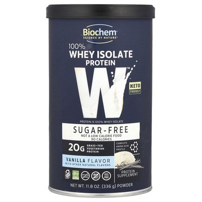 Biochem, 100% Whey Protein, Sugar Free, Vanilla, 11.8 oz (336 g)