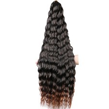 30 Synthetic Hair Weft Clip-in Extensions High Temperature Fiber T1B/30