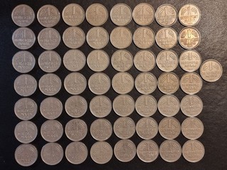 57x 1 DM BRD Deutsche Mark Konvolut 1956 1974 D F G J Münzen Sammlung