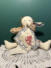Vintage Handmade Rag Doll Folk Art Cloth Doll Hankie Doll Soft Body Toy