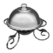 Parrilla Saj Brochetas Plato Metal Calentador Soporte Barbacoa Mesa Plato para Servir 28 cm