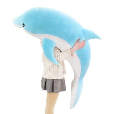100CM Big Size Dolphin Plush Toys Lovely Stuffed Soft Animal Pillow Fish Gifts