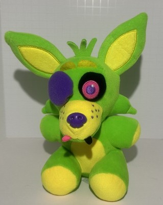 Five Nights At Freddy's 8  Green Blacklight Foxy Plush Funko FNAF 2017 EUC!
