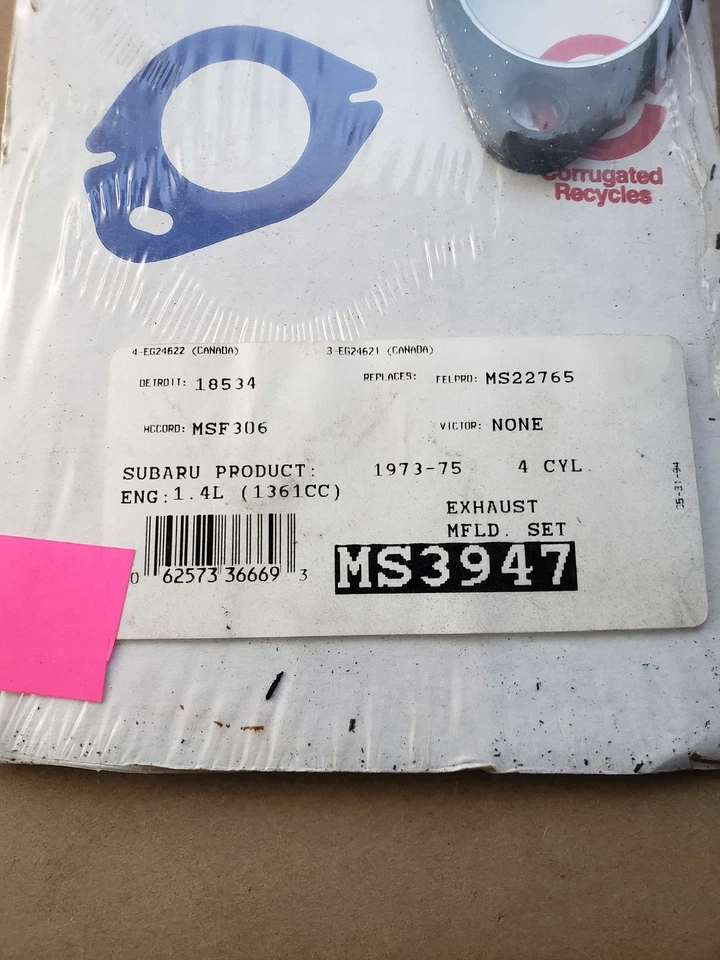 Junta colector escape motor ROL MS3947 NOS Foto 3 de 3