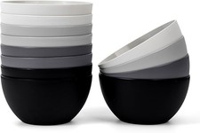 Plastic Bowls set of 12 Unbreakable & Reusable 32oz/6 inch Plastic
