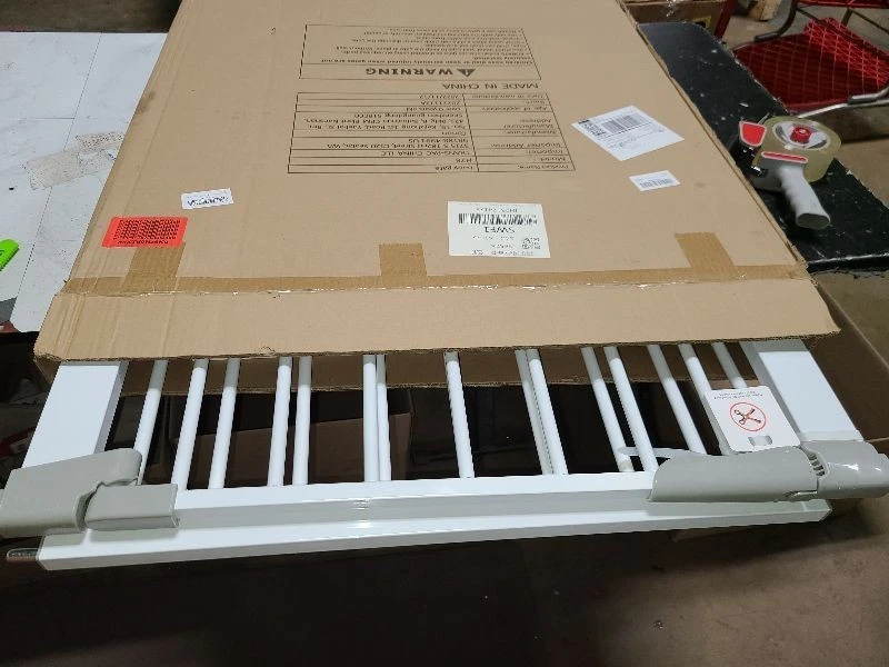 Extra Wide Baby Gate 30-77" Pressure Mounted Auto Close Walk-Thru Safety Gate
