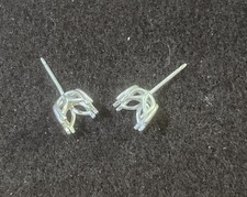 Two 8x6mm Pre-Notched Oval Sterling Silver Double-Prong Post Earring Settings
