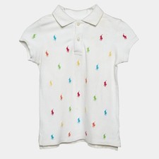 Ralph Lauren Kids White Logo Embroidered Cotton TShirt 6 Yrs