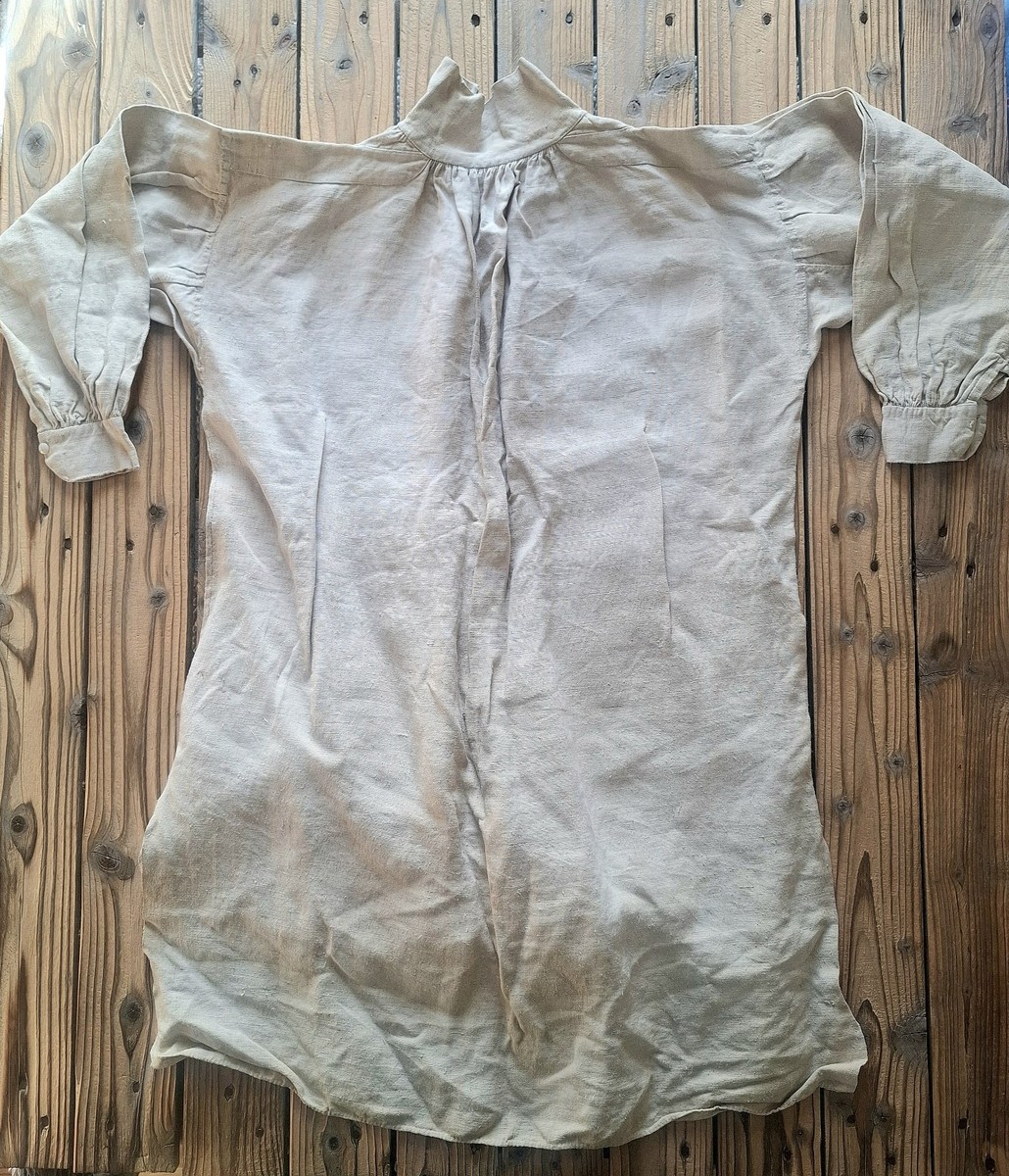 Antique French Peasant Smock Biaude Hemp Linen Workwear 1880-1910