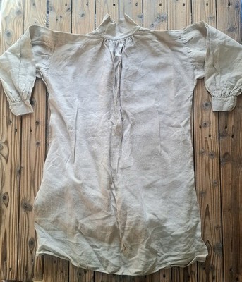 【1880s】French Antique White Linen Biaude Antique French Peasant Smock Biaude Hemp Linen Workwear 1880-1910