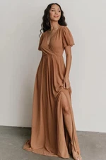 Baltic Born Vaughnie Chiffon Maxi Dress in Light Copper Size XL Flowy Feminine