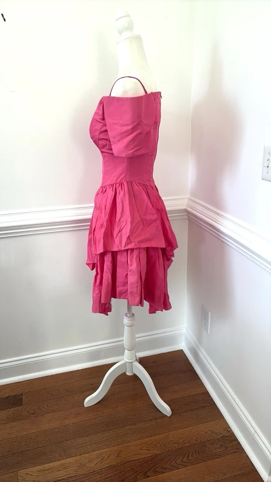 Vestido de graduación rosa Barbie Scarlett Nite vintage de los años 80 para mujer talla 3-4 Foto 3 de 4