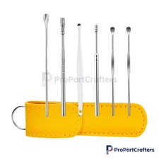 6PCS Spiral Tool Spoon Ear Wax Remover Cleaner Curette Kit Ear Pick Cleaning Set