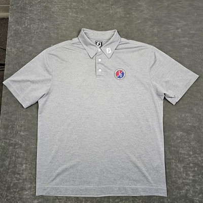 FootJoy Polo Shirt Mens 2XL Gray Athletic Fit Golf Performance Tour Collar Issue