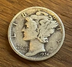 1934 Mercury Dime – Philadelphia Mint – 90% Silver – Historic U.S. Coin