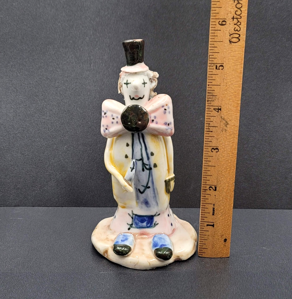 ◯capodimonte marcolin/イタリア製、磁器人形、フィギュリン Vintage Meneghetti Capodimonte Spaghetti Hair Clown Figure Made in