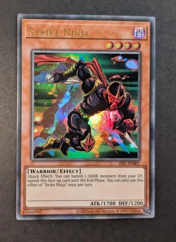 Yugioh Strike Ninja IOC-EN007 Ultra Rare 25th Reprint Excellent Condition