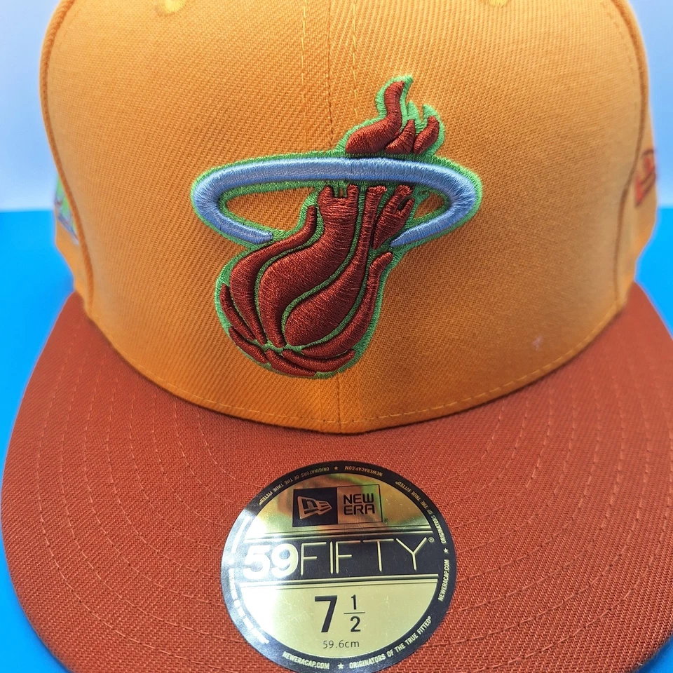 Miami Heat New Era 59FIFTY Gorra Ajustada 7 1/2 Naranja Óxido Gorra NBA  Foto 2 de 4