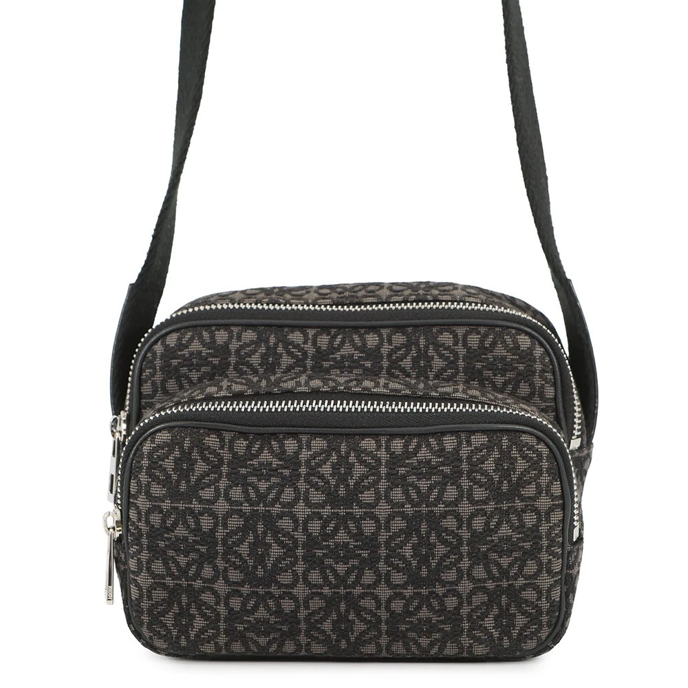 Loewe — LOEWE Repeat Anagram Camera Bag Pochette Shoulder Bag Size Mini Canvas Charc...