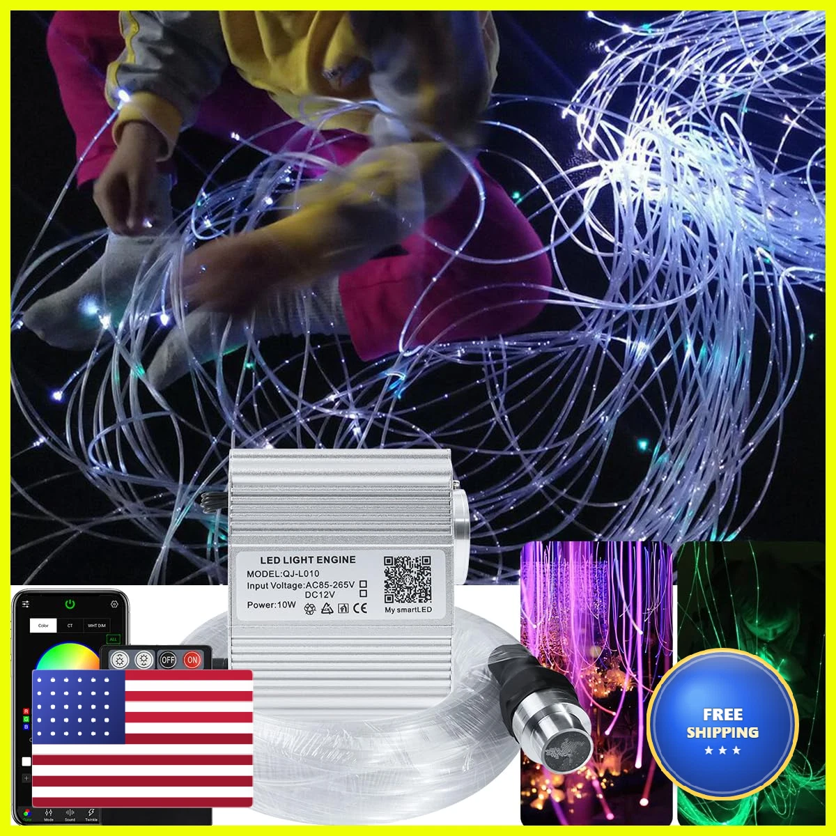 Color Changing Fiber Optic Night Lights for sale | eBay