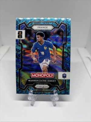 2026 Panini Prizm Monopoly FIFA World Cup Warren Zaire-Emery #11 Blue Wave Prizm