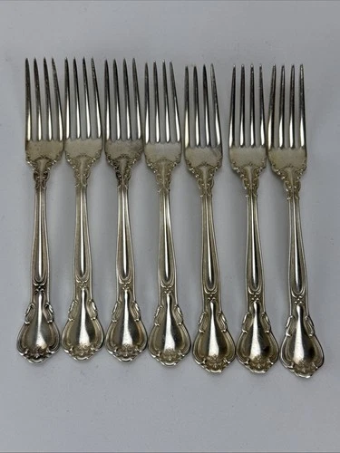 7 Piece Antique Silver Flatware Chantilly Gorham Sterling 7 Inch Dinner Forks