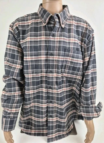 Ridgecut Toughwear Flannel Shirt 2XL Gray Red Plaid Button Front NWT