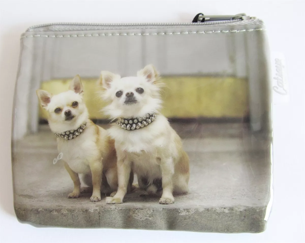 Chihuahua Small Dog Zip Purse PVC Coated and Plastic Lined