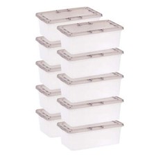 6 Qt. Plastic Storage Bins with Lids, Stackable Storage Containers,Totes,10 Pack