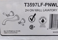 Delta T3597LF-PNWL Cassidy Wall Mount Bathroom Faucet Trim in Polished Nickel