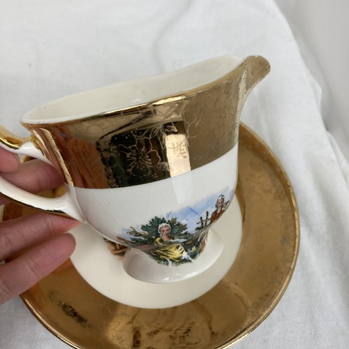 5 Stück Vintage King Quality Fine Colonial Couple Gold 22k 1960 Sugar & Creamer USA - Bild 16 von 22