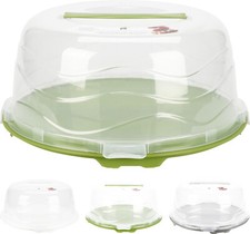 Tortenhaube weiß/grün/grau 33x16cm Kuchenbox Kuchenhaube Tortenbehälter Kuchenbe