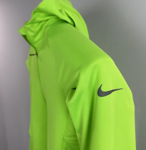 NIKE Half-Zip Hooded Sweatshirt Womens Small Neon Green Pullover Stretch DRI-FIT - Picture 3 of 13