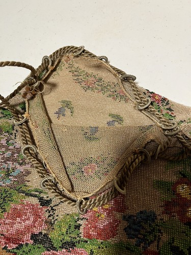 Antike Geldbörse mit Mikroperlen aus Glas um 1900 floral - Bild 11 von 11